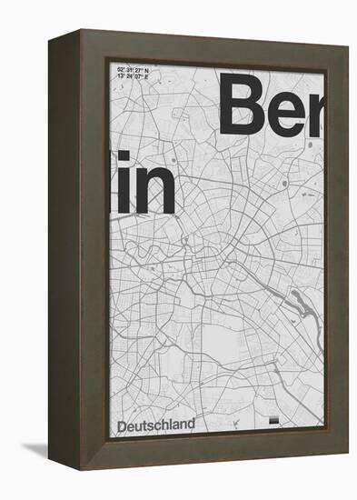 Berlin Minimal Map-Florent Bodart-Framed Premier Image Canvas