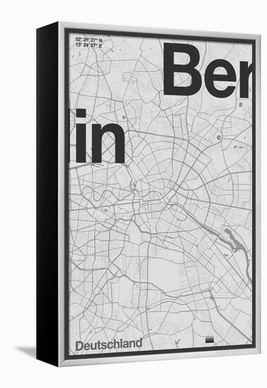 Berlin Minimal Map-Florent Bodart-Framed Premier Image Canvas