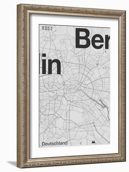 Berlin Minimal Map-Florent Bodart-Framed Giclee Print