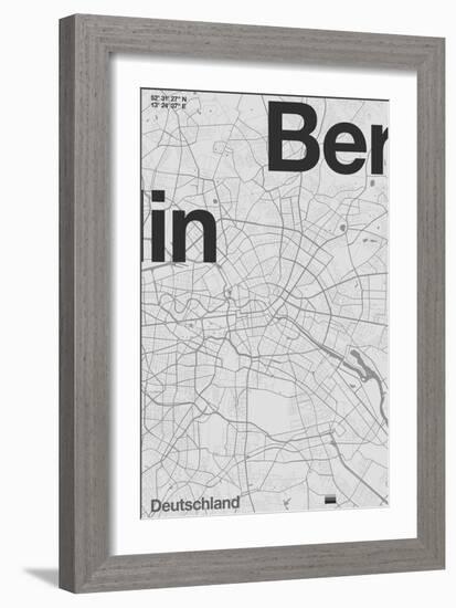 Berlin Minimal Map-Florent Bodart-Framed Giclee Print