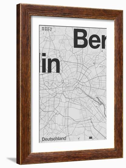 Berlin Minimal Map-Florent Bodart-Framed Giclee Print