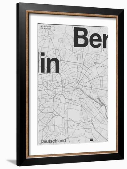 Berlin Minimal Map-Florent Bodart-Framed Giclee Print