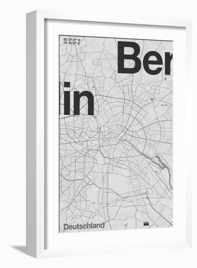Berlin Minimal Map-Florent Bodart-Framed Giclee Print