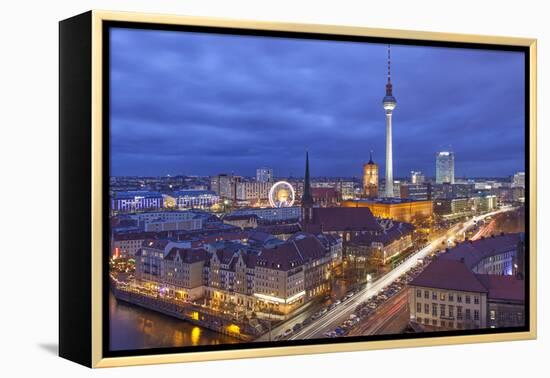 Berlin Mitte, Central Distric of Berlin with 368M Tall Tv Tower Seen from Fischerinsel at Dusk-David Bank-Framed Premier Image Canvas