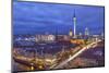 Berlin Mitte, Central Distric of Berlin with 368M Tall Tv Tower Seen from Fischerinsel at Dusk-David Bank-Mounted Photographic Print