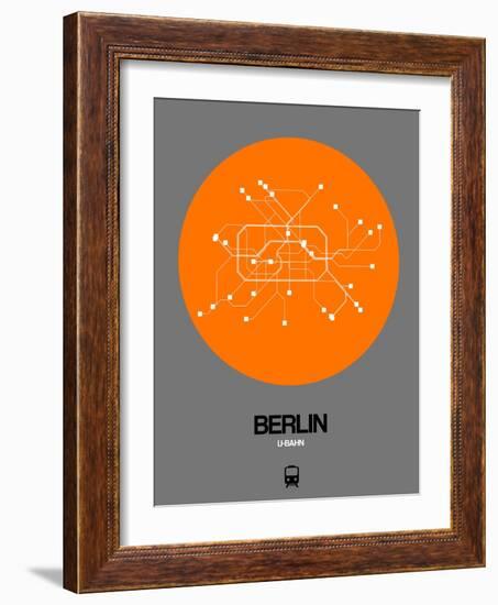 Berlin Orange Subway Map-NaxArt-Framed Art Print