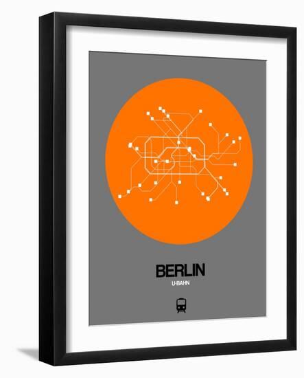 Berlin Orange Subway Map-NaxArt-Framed Art Print