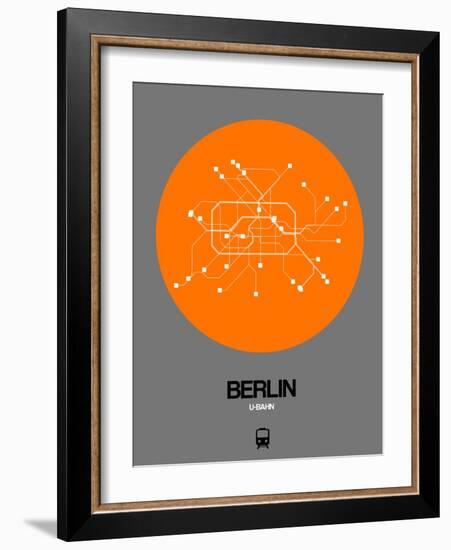 Berlin Orange Subway Map-NaxArt-Framed Art Print