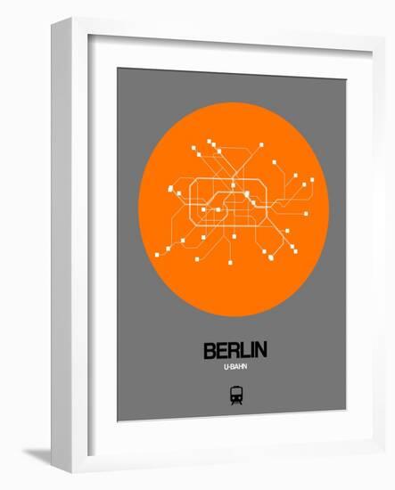 Berlin Orange Subway Map-NaxArt-Framed Art Print