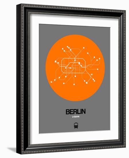 Berlin Orange Subway Map-NaxArt-Framed Art Print