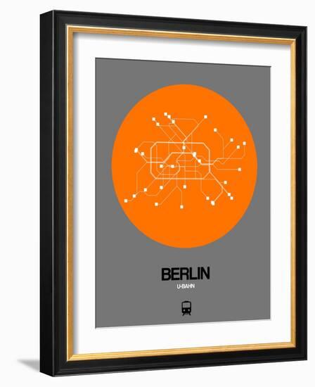 Berlin Orange Subway Map-NaxArt-Framed Art Print