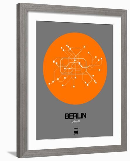 Berlin Orange Subway Map-NaxArt-Framed Art Print