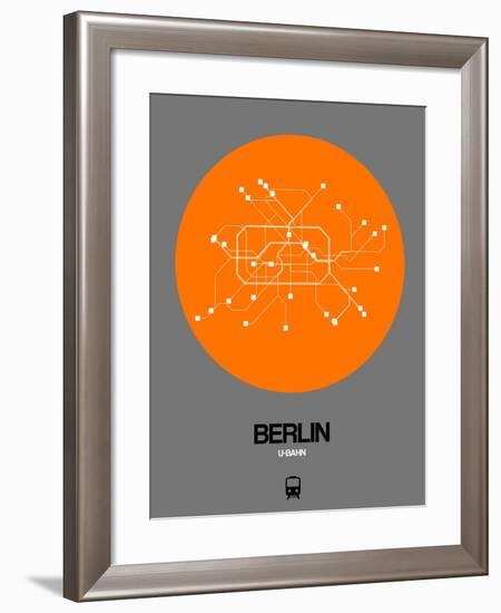 Berlin Orange Subway Map-NaxArt-Framed Art Print