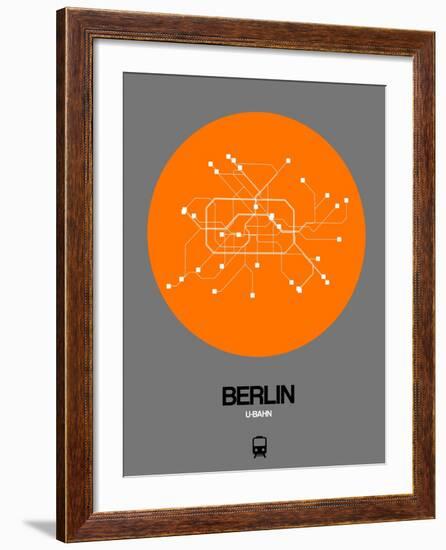 Berlin Orange Subway Map-NaxArt-Framed Art Print