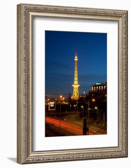 Berlin, Radio Tower, City Highway, Night-Catharina Lux-Framed Photographic Print