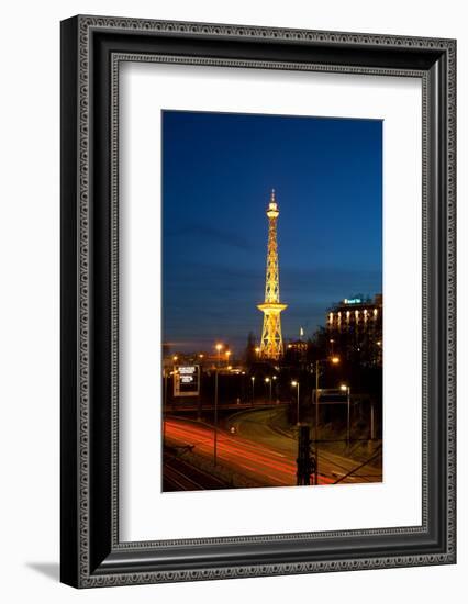 Berlin, Radio Tower, City Highway, Night-Catharina Lux-Framed Photographic Print