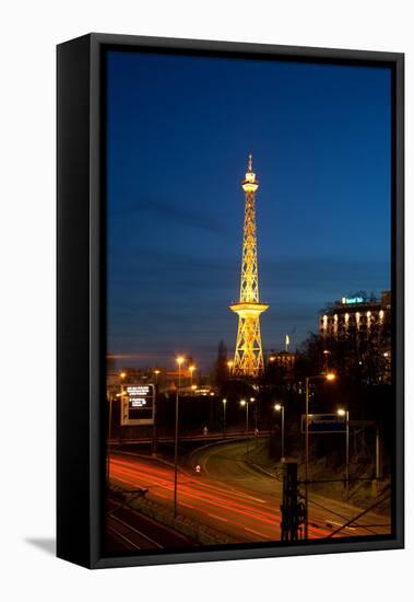 Berlin, Radio Tower, City Highway, Night-Catharina Lux-Framed Premier Image Canvas