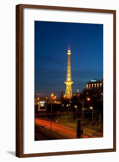 Berlin, Radio Tower, City Highway, Night-Catharina Lux-Framed Photographic Print