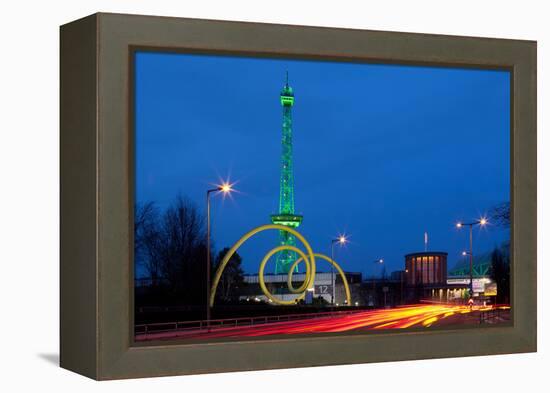 Berlin, Radio Tower, Looping Sculpture, Night-Catharina Lux-Framed Premier Image Canvas