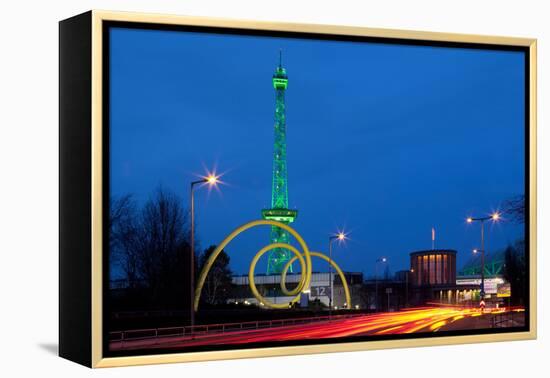 Berlin, Radio Tower, Looping Sculpture, Night-Catharina Lux-Framed Premier Image Canvas