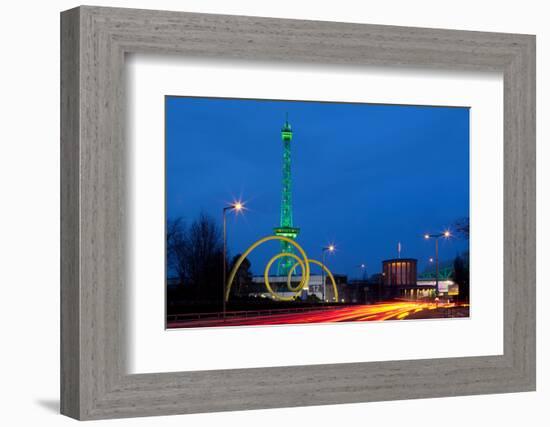 Berlin, Radio Tower, Looping Sculpture, Night-Catharina Lux-Framed Photographic Print