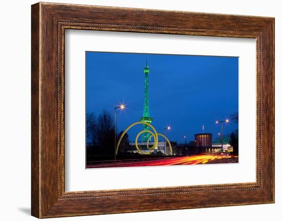 Berlin, Radio Tower, Looping Sculpture, Night-Catharina Lux-Framed Photographic Print