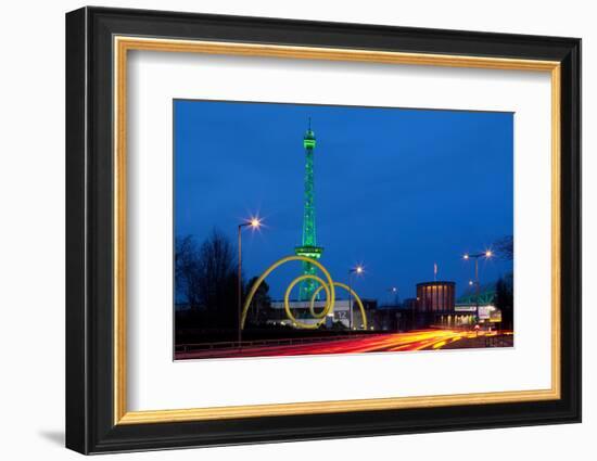 Berlin, Radio Tower, Looping Sculpture, Night-Catharina Lux-Framed Photographic Print