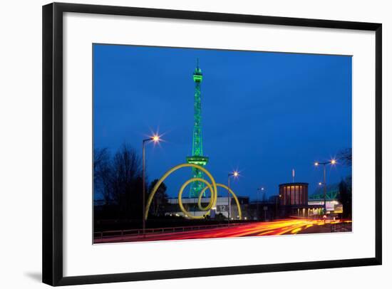 Berlin, Radio Tower, Looping Sculpture, Night-Catharina Lux-Framed Photographic Print