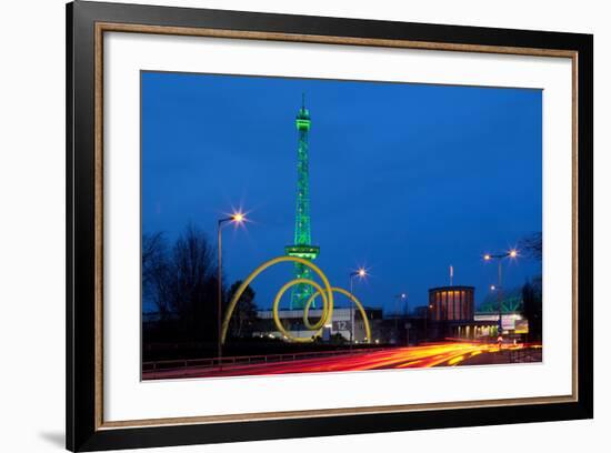 Berlin, Radio Tower, Looping Sculpture, Night-Catharina Lux-Framed Photographic Print