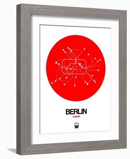 Berlin Red Subway Map-NaxArt-Framed Art Print