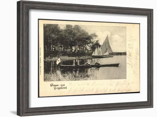 Berlin Reinickendorf Tegelort, Ruderboot, Segelboote-null-Framed Giclee Print