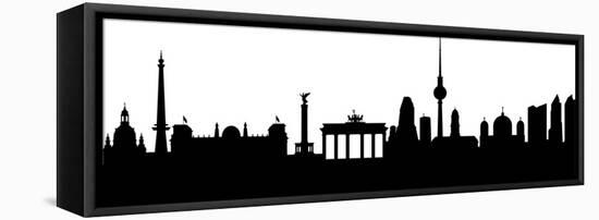 Berlin Silhouette-HAS-Vektor-Framed Stretched Canvas