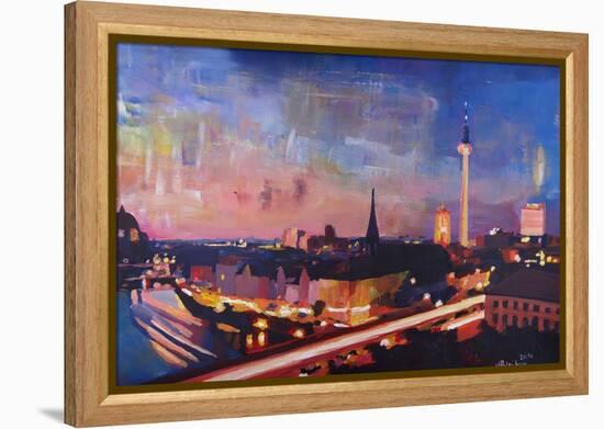 Berlin Skyline at Dusk-Markus Bleichner-Framed Stretched Canvas