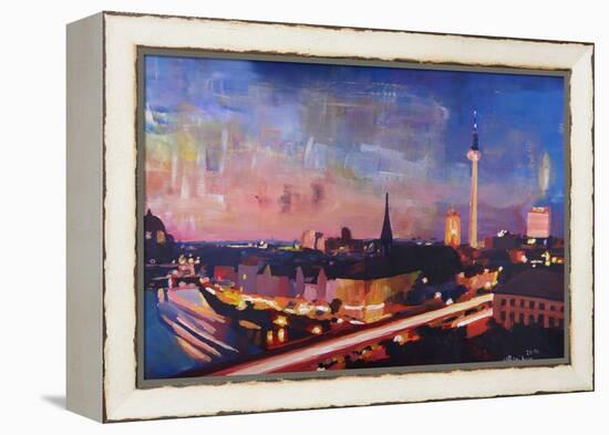 Berlin Skyline at Dusk-Markus Bleichner-Framed Stretched Canvas