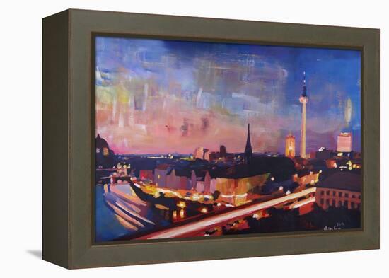 Berlin Skyline at Dusk-Markus Bleichner-Framed Stretched Canvas