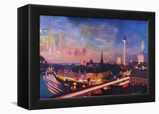 Berlin Skyline at Dusk-Markus Bleichner-Framed Stretched Canvas