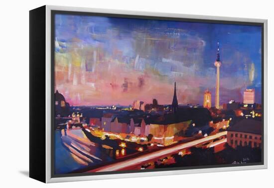 Berlin Skyline at Dusk-Markus Bleichner-Framed Stretched Canvas