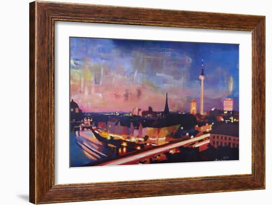 Berlin Skyline at Dusk-Markus Bleichner-Framed Art Print