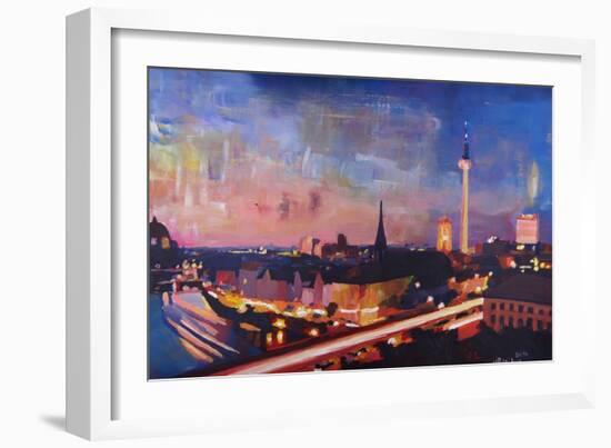 Berlin Skyline at Dusk-Markus Bleichner-Framed Art Print