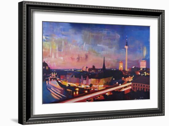 Berlin Skyline at Dusk-Markus Bleichner-Framed Art Print