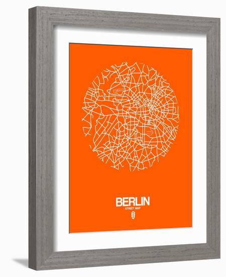 Berlin Street Map Orange-NaxArt-Framed Art Print