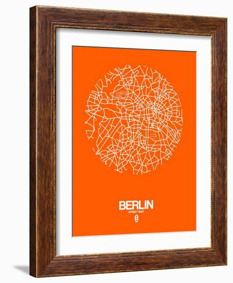 Berlin Street Map Orange-NaxArt-Framed Art Print