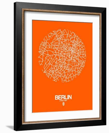 Berlin Street Map Orange-NaxArt-Framed Art Print