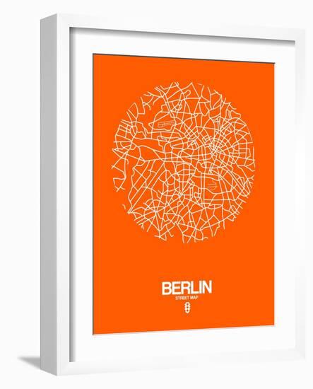 Berlin Street Map Orange-NaxArt-Framed Art Print