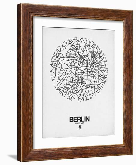 Berlin Street Map White-NaxArt-Framed Art Print