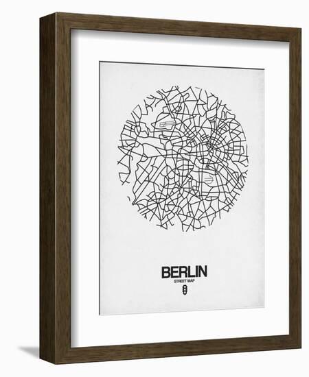 Berlin Street Map White-NaxArt-Framed Art Print