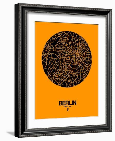 Berlin Street Map Yellow-NaxArt-Framed Art Print