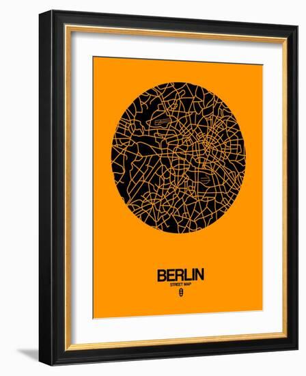 Berlin Street Map Yellow-NaxArt-Framed Art Print