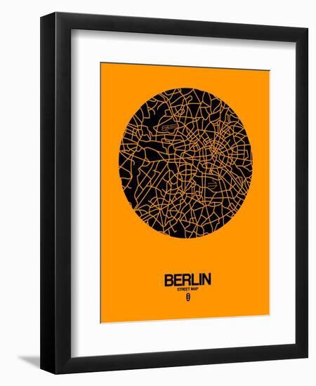 Berlin Street Map Yellow-NaxArt-Framed Art Print