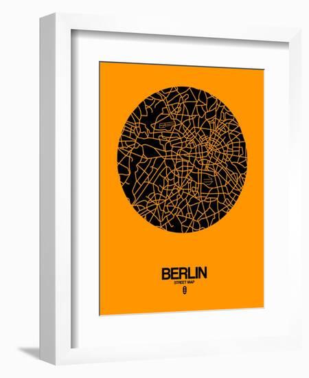 Berlin Street Map Yellow-NaxArt-Framed Art Print